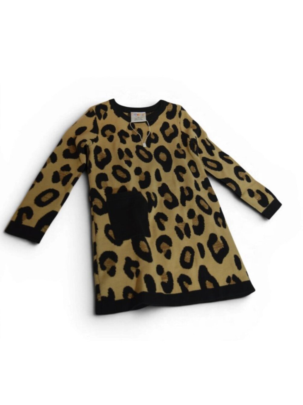 Cartwheels 2T Leopard Knit Dress Stay Sassy Lurex Long Sleeve Girls NWOT